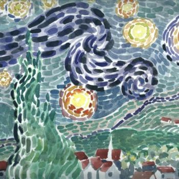 Malerei mit dem Titel "Starry Night" von Benjamin Groff, Original-Kunstwerk
