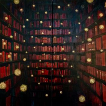 Pittura intitolato "The Grand Library o…" da Ben J. Gross, Opera d'arte originale, Acrilico