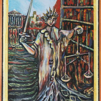 Painting titled "8.  Justice" by Ben J. Gross, Original Artwork, Oil