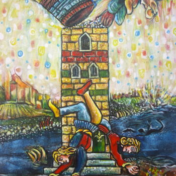 Pintura intitulada "16 • Maison Dieu" por Ben J. Gross, Obras de arte originais, Acrílico