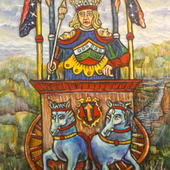 Schilderij getiteld "7 • Chariot" door Ben J. Gross, Origineel Kunstwerk, Acryl