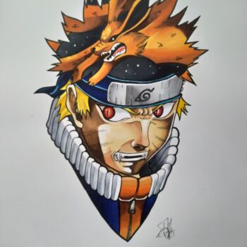 Disegno intitolato "naruto" da Benjamin Lavoyer, Opera d'arte originale, Pennarello