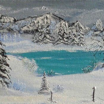 Painting titled "lac-blanc" by Benjamin Petit, Original Artwork, Acrylic