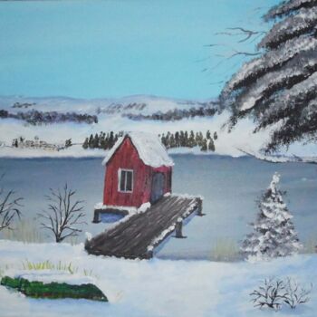 Painting titled "lac-blanc 2" by Benjamin Petit, Original Artwork, Acrylic