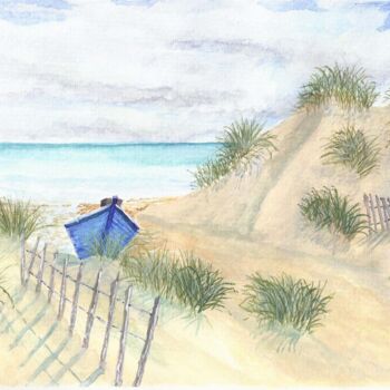 绘画 标题为“Barque plage” 由Benjamin Petit, 原创艺术品, 水彩