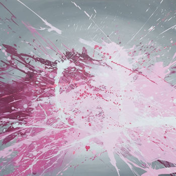 Peinture intitulée "Pink splash" par Benjamin Roehrig, Œuvre d'art originale, Acrylique