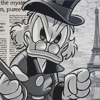 Pittura intitolato "Scrooge McDuck Pari…" da Benjamin Spark, Opera d'arte originale, Acrilico Montato su Telaio per barella…