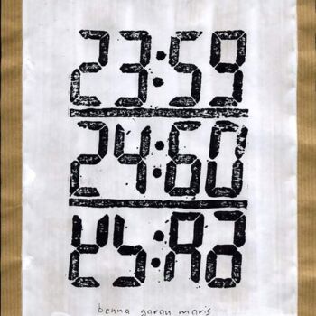Gravures & estampes intitulée "timeoust 2" par Benna G. Maris, Œuvre d'art originale, Xylographie