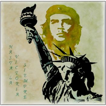 Painting titled "Che & Liberty" by Benno Fognini, Original Artwork, Acrylic