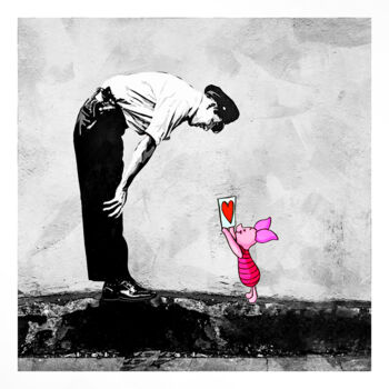 Painting titled "Banksy, hello Porci…" by Benny Arte, Original Artwork, Digital Painting