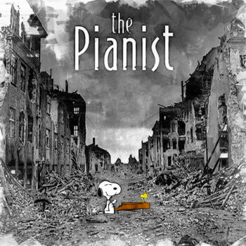Zeichnungen mit dem Titel "Snoopy, The Pianist…" von Benny Arte, Original-Kunstwerk, Digitale Collage