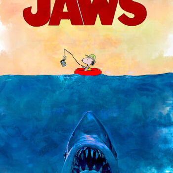 "Jaws" başlıklı Dijital Sanat Benny Arte tarafından, Orijinal sanat, Dijital Kolaj Karton üzerine monte edilmiş