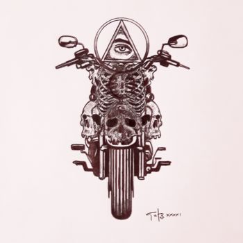 Zeichnungen mit dem Titel ""bike"" von Benny Gutz, Original-Kunstwerk, Kugelschreiber