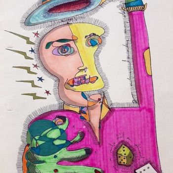 Drawing titled ""high roller"" by Benny Gutz, Original Artwork, Ballpoint pen