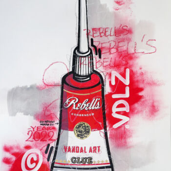 Painting titled "REBELL'S GLUE" by Benny The Kid, Original Artwork, Acrylic