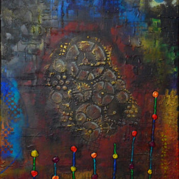 Painting titled "Au Fil Du Temps - J…" by Julie Benoist, Original Artwork, Acrylic