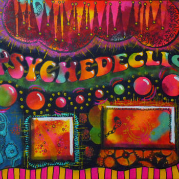 Painting titled "Psychédéclic - Juli…" by Julie Benoist, Original Artwork, Acrylic