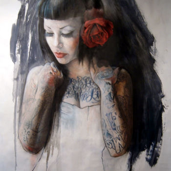 Painting titled "tatou" by Benoit Dabin, Original Artwork, Oil
