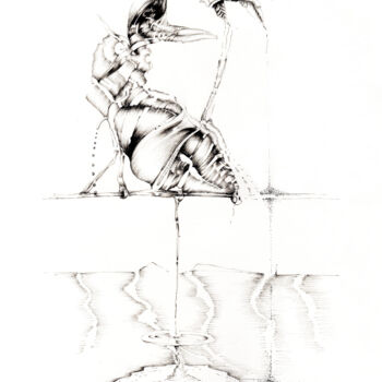 Drawing titled "." by Benoît Gauthier, Original Artwork, Ink