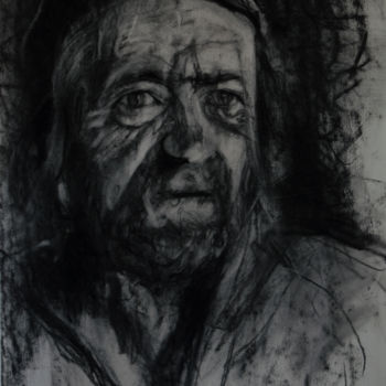 Drawing titled "de la main gauche N…" by Benoit Gillet, Original Artwork, Charcoal