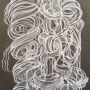 Tekening getiteld "fuite" door Benoît Girodon, Origineel Kunstwerk