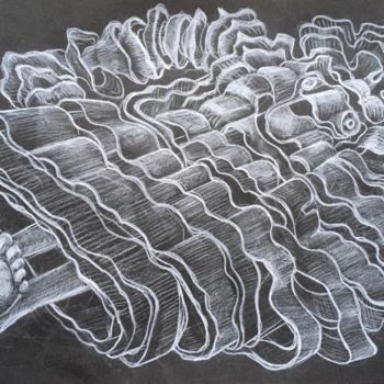 Tekening getiteld "sur la comète" door Benoît Girodon, Origineel Kunstwerk