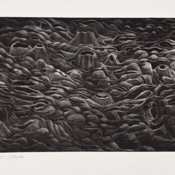 Estampas & grabados titulada "les volcans" por Benoît Girodon, Obra de arte original, Grabado