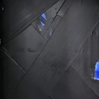 Pittura intitolato "Noir & Bleu" da Benoît Guérin, Opera d'arte originale, Acrilico Montato su Telaio per barella in legno