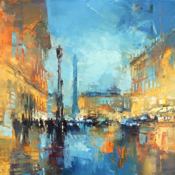 Painting titled "Paris Place Vendôme" by Benoit Havard, Original Artwork