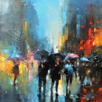 Painting titled "Sous la pluie" by Benoit Havard, Original Artwork