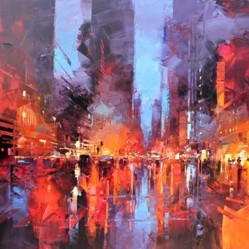 Painting titled "N.Y Dans les feux d…" by Benoit Havard, Original Artwork