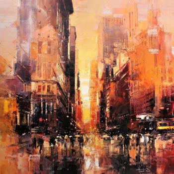 Malerei mit dem Titel "N.Y street" von Benoit Havard, Original-Kunstwerk