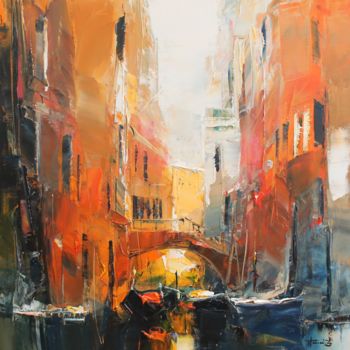 「venise」というタイトルの絵画 Benoit Havardによって, オリジナルのアートワーク, オイル