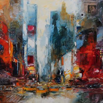 Painting titled "New York" by Benoit Havard, Original Artwork, Oil