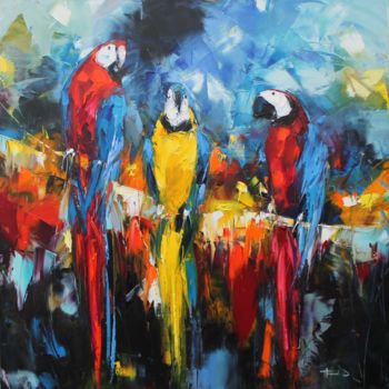 Painting titled "les perroquets" by Benoit Havard, Original Artwork