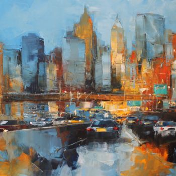 Schilderij getiteld "Manhattan" door Benoit Havard, Origineel Kunstwerk