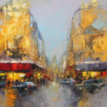 Painting titled "Grand boulevard" by Benoit Havard, Original Artwork