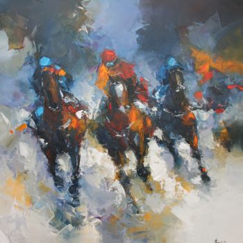 Pintura intitulada "Cavaliers" por Benoit Havard, Obras de arte originais