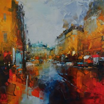 Painting titled "Avenue de l'opera" by Benoit Havard, Original Artwork
