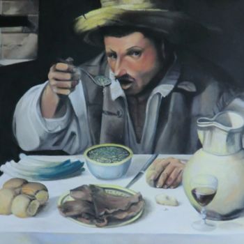 Painting titled "Copie: A. Carrache…" by Benoit Lefèvre, Original Artwork, Oil