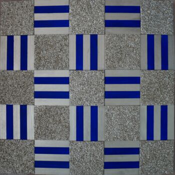 Peinture intitulée "Bleu et Or" par Benoît Prieur, Œuvre d'art originale, Acrylique