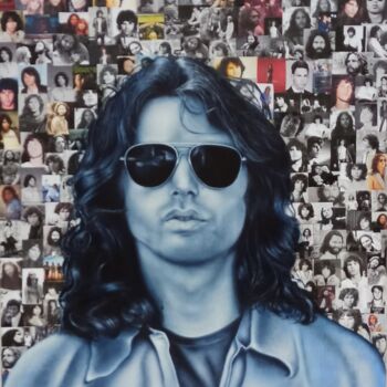 Картина под названием "Jim Morrison" - Benoît Saule, Подлинное произведение искусства, Масло