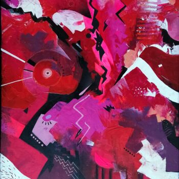 Картина под названием "Ambiance rouge" - Benoit Vinadelle, Подлинное произведение искусства, Акрил Установлен на Деревянная…