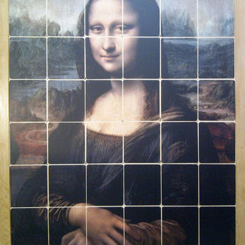 제목이 "Taquiner Mona Lisa"인 조형물 Benoît Dutour로, 원작, 다른