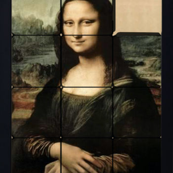 Painting titled "Taquiner Mona Lisa…" by Benoît Dutour, Original Artwork, Acrylic