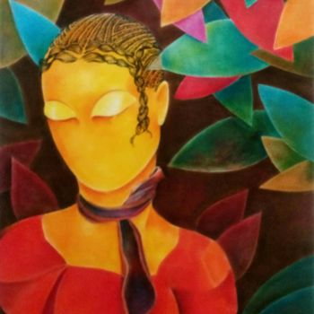 Pintura titulada "Woman" por Benedict Olorunnisomo, Obra de arte original, Pastel