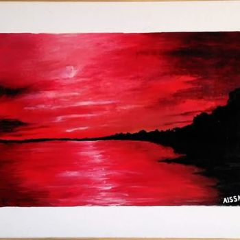 Peinture intitulée "A red sunset" par Aissa Art, Œuvre d'art originale