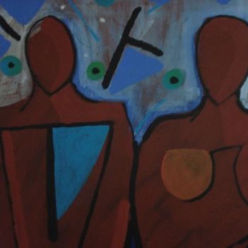 Painting titled "Couple" by Abdelkrim Bentato, Original Artwork