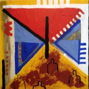 Peinture intitulée "Triangles" par Abdelkrim Bentato, Œuvre d'art originale