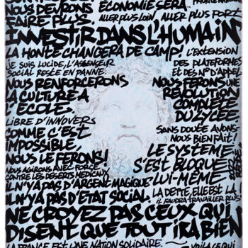 Malarstwo zatytułowany „Macron” autorstwa Béopé, Oryginalna praca, Atrament